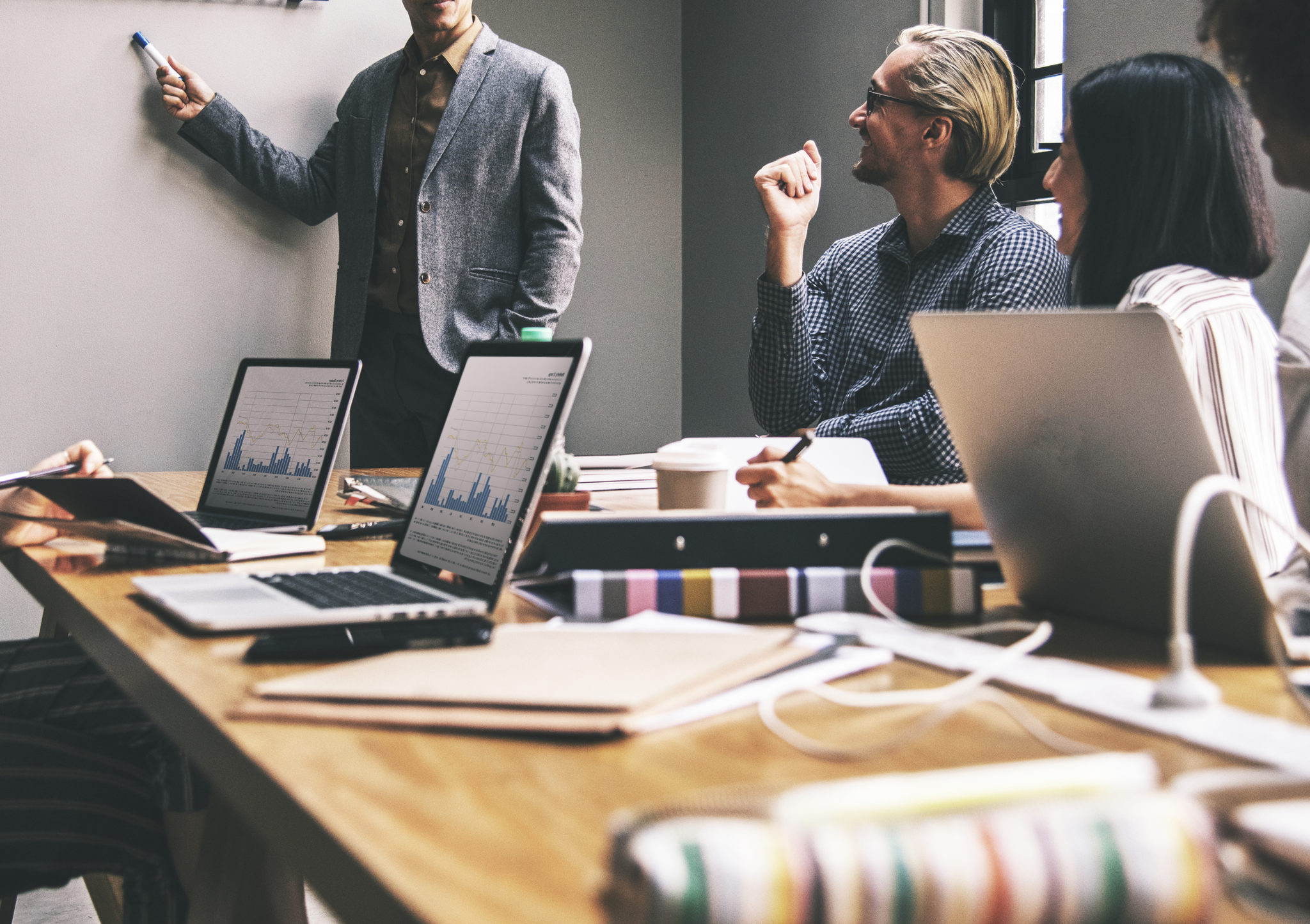 Group of diverse people having a business meeting